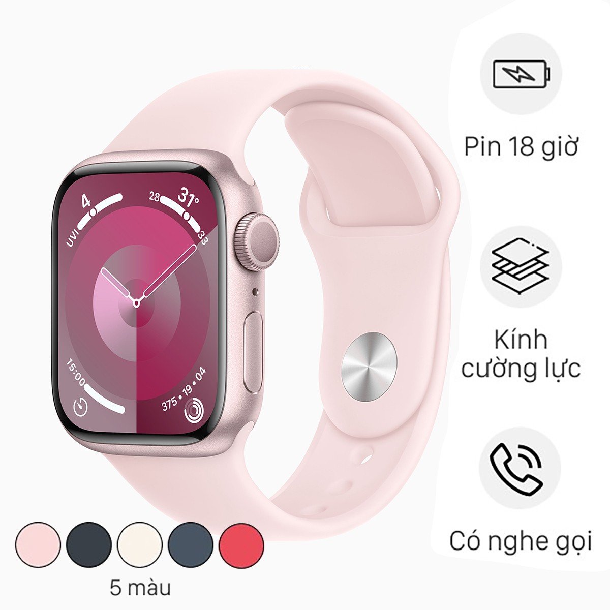 Apple Watch S9 GPS 45mm Viền Nhôm Dây Cao Su (VN/A)