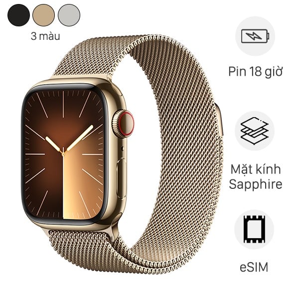 Apple Watch S9 LTE 41mm Viền Thép Dây Thép (VN/A)