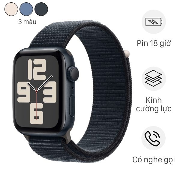 Apple Watch SE 2023 GPS 44mm Viền Nhôm Dây Vải (Chính hãng)