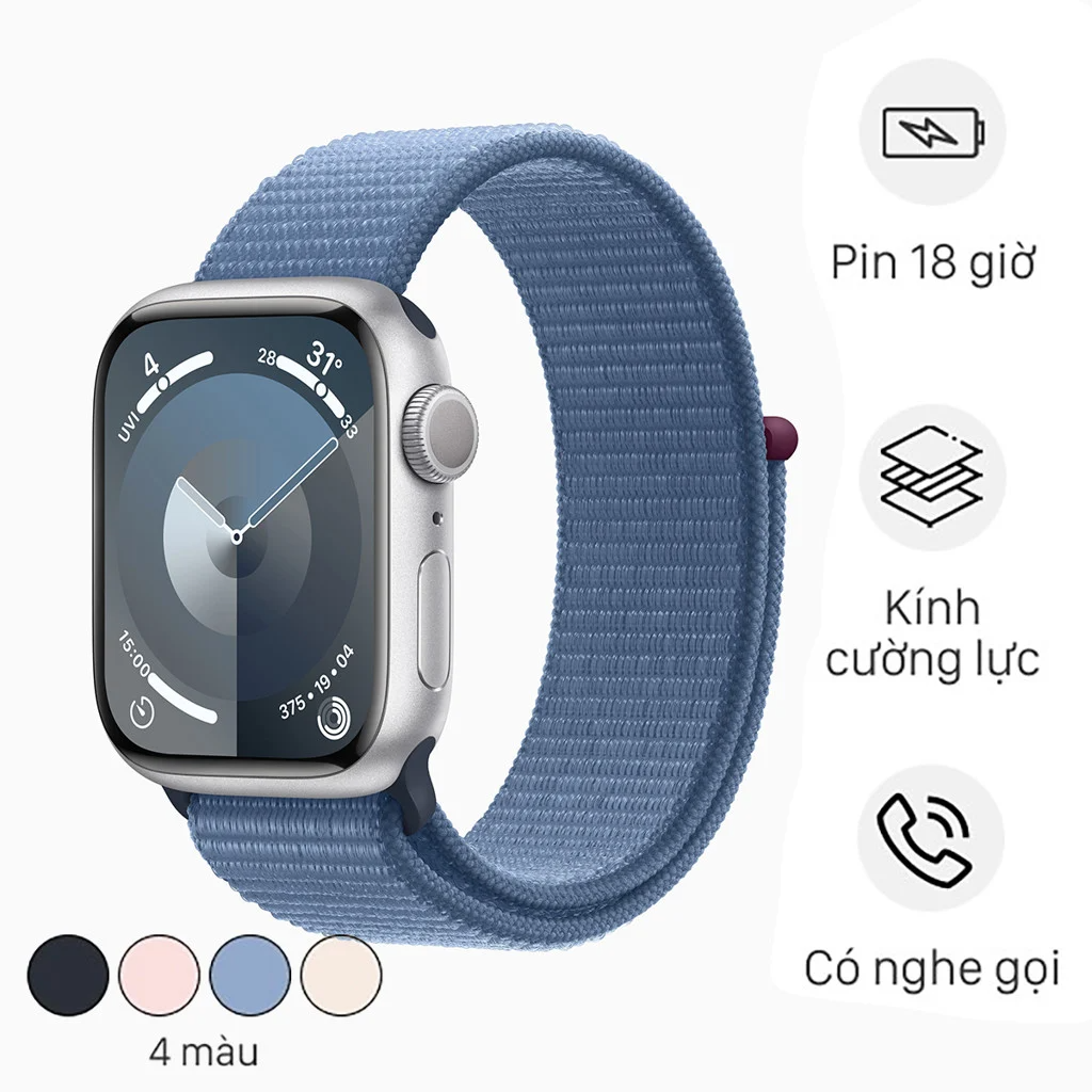 Apple Watch S9 GPS 45mm Viền Nhôm Dây Vải (VN/A)