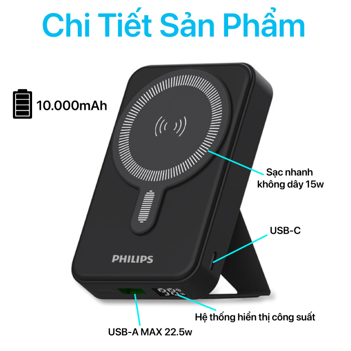 Pin sạc dự phòng Philips Magsafe 10.000mAh DLP9859NP/74