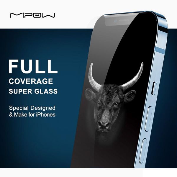 Dán cường lực MIPOW KINGBULL PREMIUM SILK HD (2.7D) iPhone 13, iPhone 13 Pro, 13 Pro Max