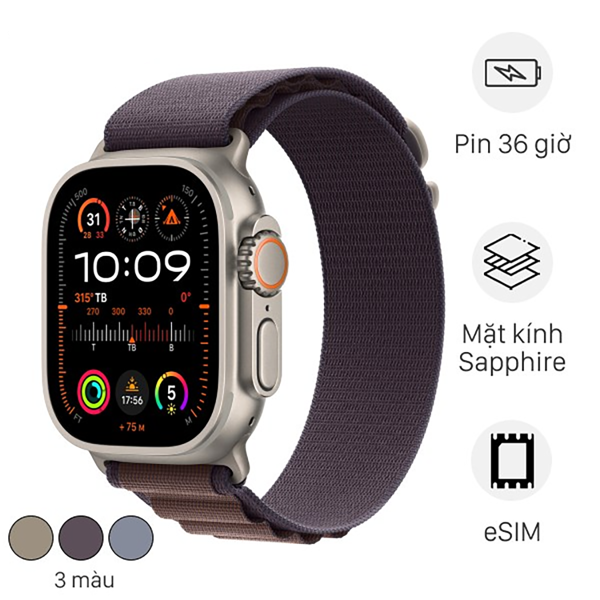 Apple Watch Ultra 2 49mm l Khung Titan l Dây Alpine - Chính Hãng VN/A