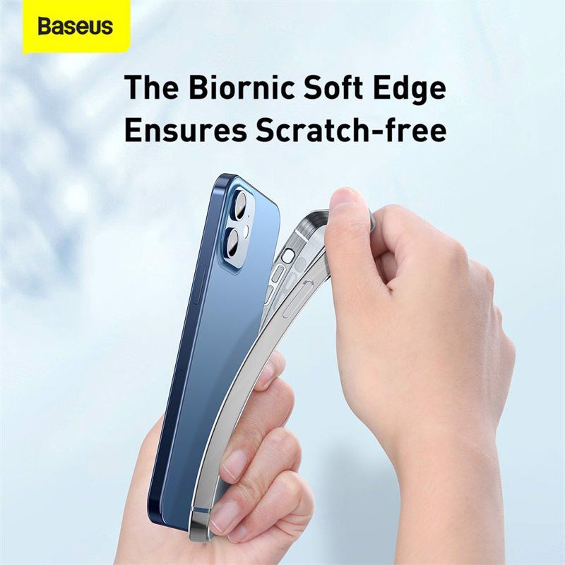 Ốp lưng Silicone dẻo trong suốt viền màu Baseus Shining Case cho iPhone 12 Series