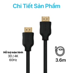Cáp HDMI 4K 3D PHILIPS 3.6M SWV1438BN/97