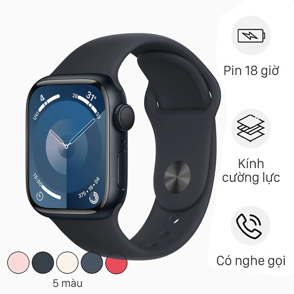 Apple Watch S9 GPS 45mm Viền Nhôm Dây Cao Su (LL)