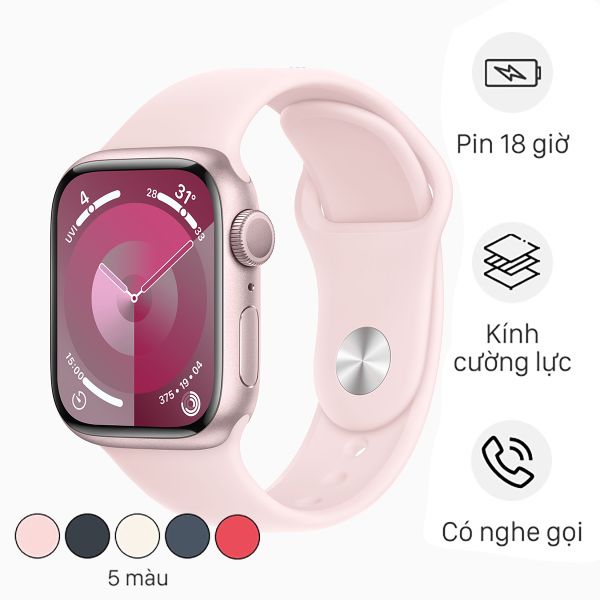 Apple Watch S9 GPS 41mm Viền Nhôm Dây Cao Su (LL)