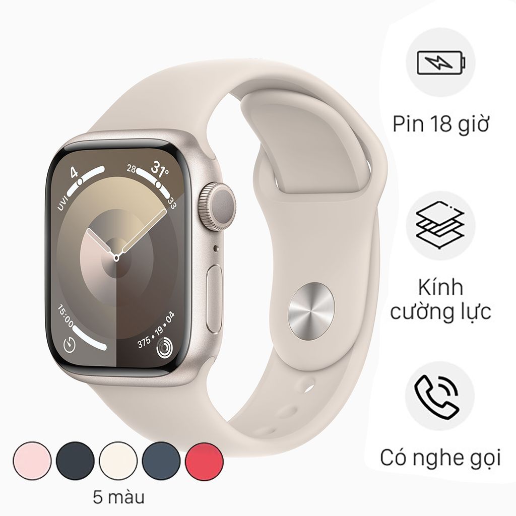 Apple Watch S9 GPS 41mm Viền Nhôm Dây Cao Su (LL)