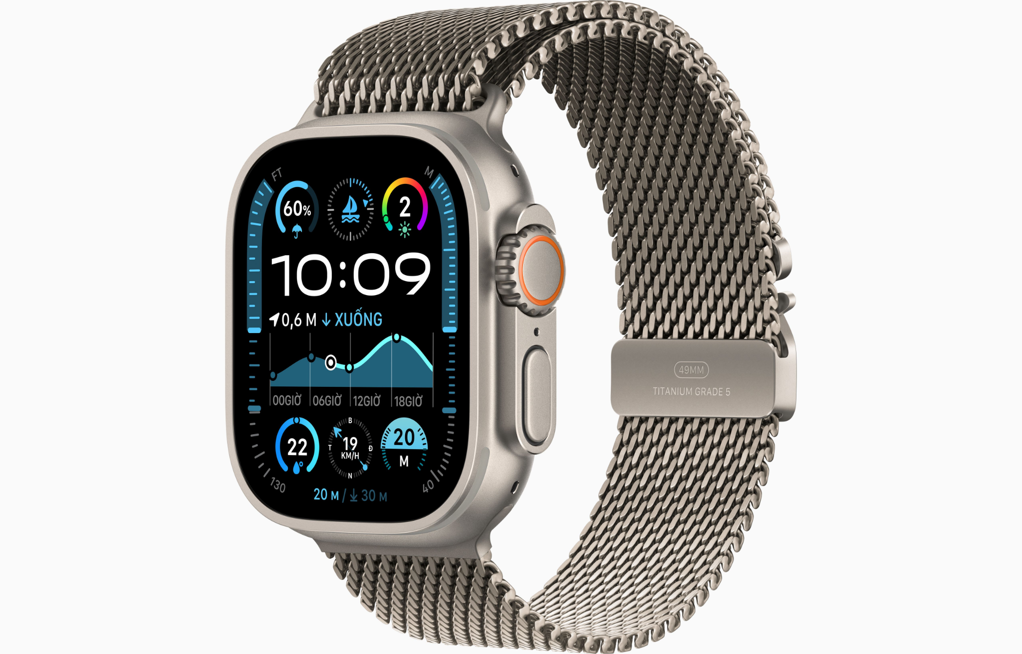 Apple Watch Ultra 2 49mm l Khung Titan l Dây Milan - Chính Hãng VN/A (2024)