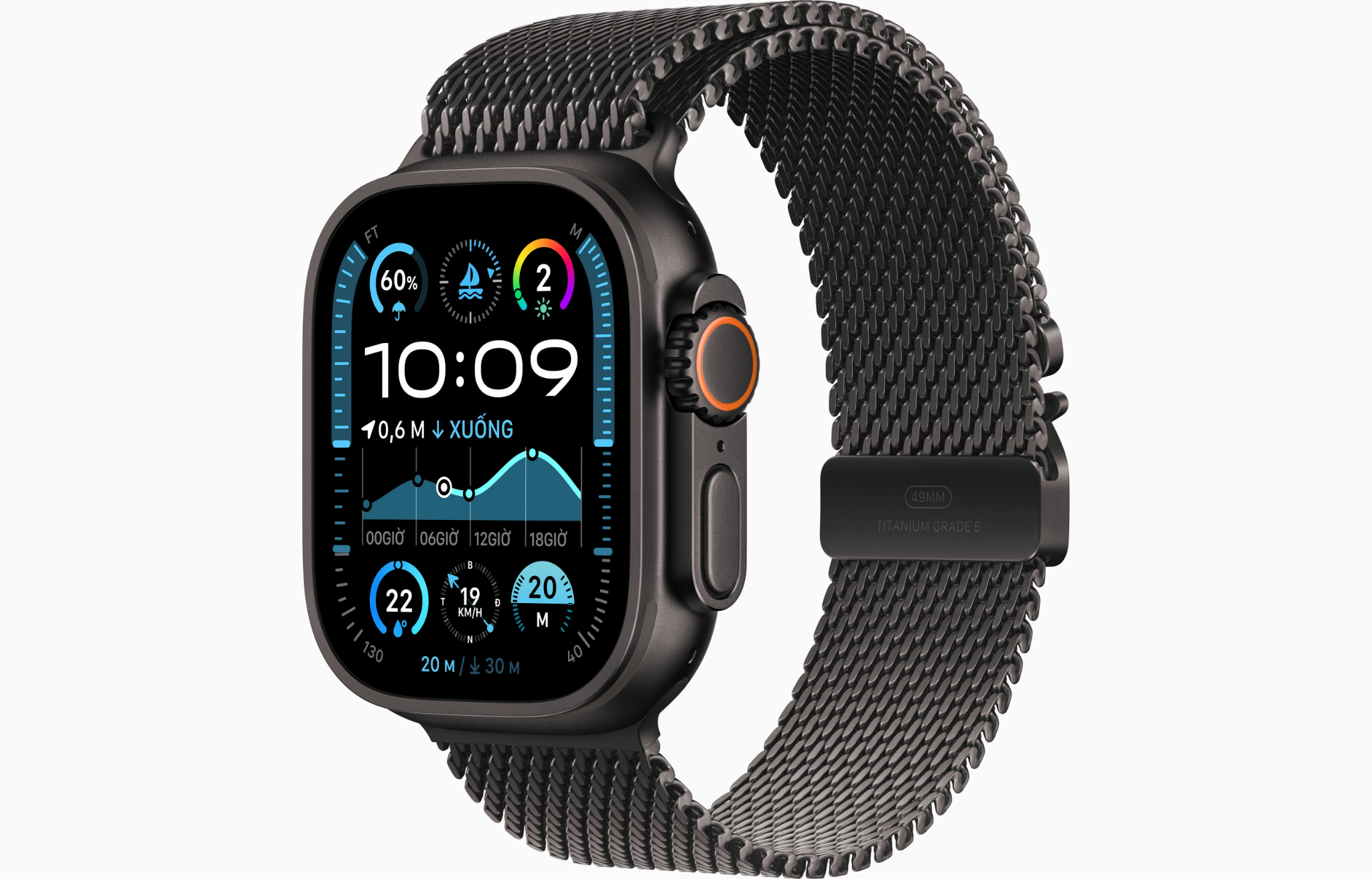 Apple Watch Ultra 2 49mm l Khung Titan l Dây Milan - Chính Hãng VN/A (2024)