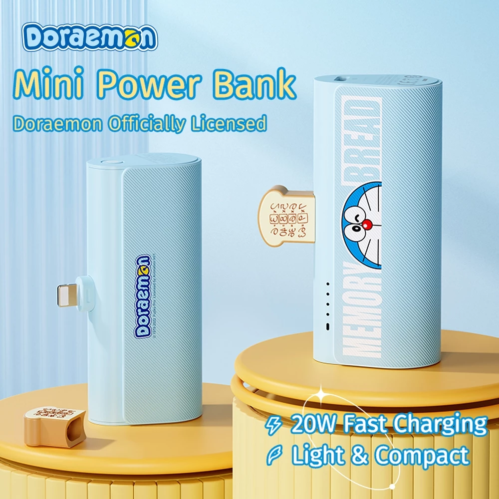 Pin Sạc Dự Phòng ROCK Doraemon màn LED 4800mAh PD20W Type-C