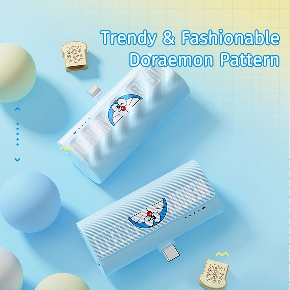 Pin Sạc Dự Phòng ROCK Doraemon màn LED 4800mAh PD20W Type-C