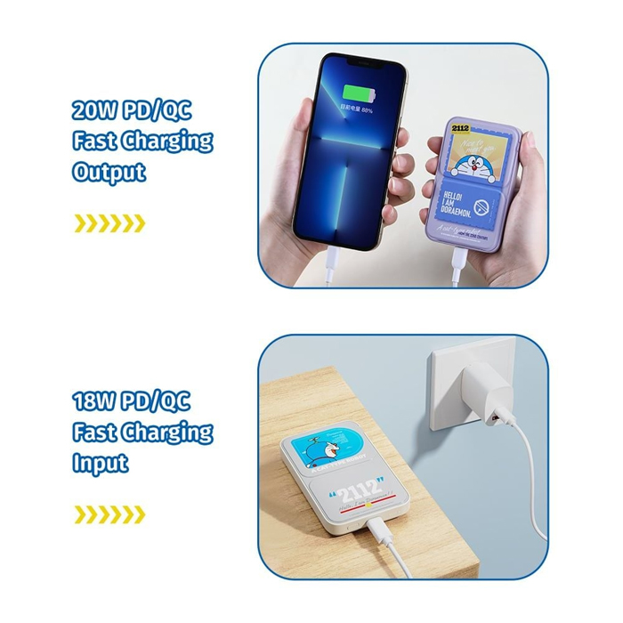Pin Dự Phòng ROCK Doraemon Magnetic Wireless P83 5.000mAh