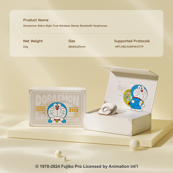 Tai nghe Bluetooth Rock Doraemon Retro Style TWS Earphones