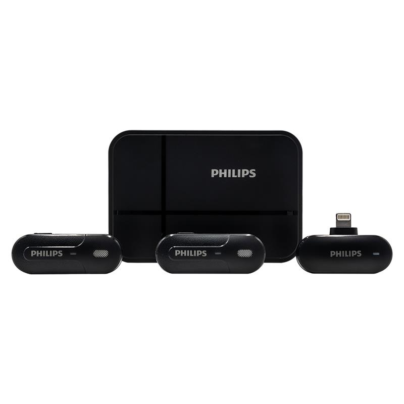 Bộ micro không dây cài áo Philips DLM9002L kết nối cổng Lighting (1 Receiver + 2 Mic)