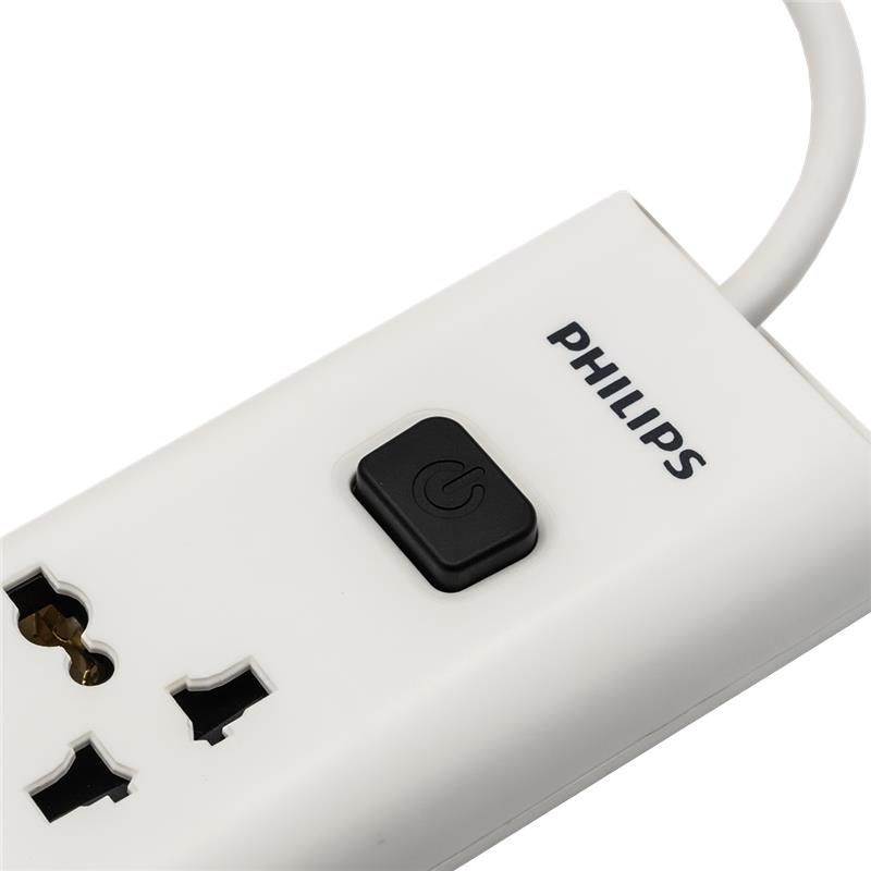 Ổ cắm điện Philips CHP4335WB, 3 lỗ, 3m, 3 USB-A + 1 Type-C total 2.4A