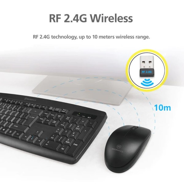 Bộ bàn phím kèm chuột không dây MicroPack iFREE LITE KM-203W