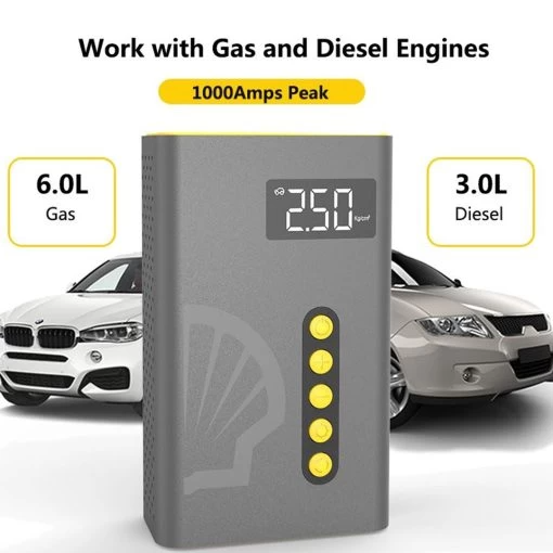 Bơm lốp xe Shell 4in1 điều khiển bằng tay SL-AC001JP