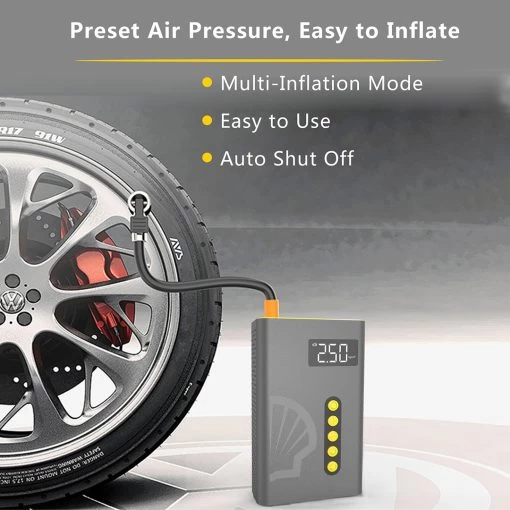 Bơm lốp xe Shell 4in1 điều khiển bằng tay SL-AC001JP