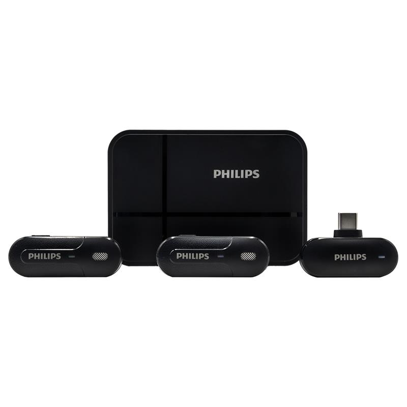 Bộ micro không dây cài áo Philips DLM9002C kết nối cổng USB-C (1 Receiver + 2 Mic)