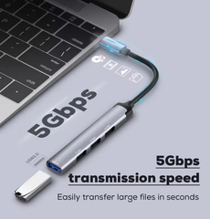 Cổng chuyển LDNIO 4in1 USB-C to USB*3 (DS-34U)