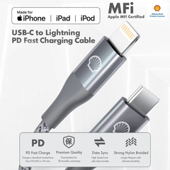 Cáp sạc điện thoại Shell C-Lightning CB-CL015 - 1m