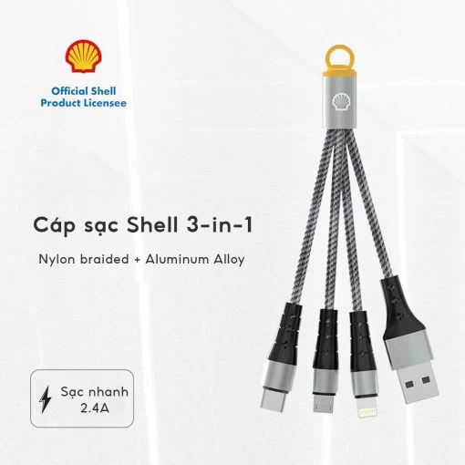 Cáp sạc đa năng Shell (3in1) CB-MTF03