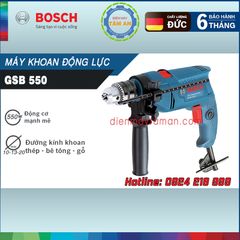 Máy khoan bê tông loại khoan động lực BOSCH GSB 550 hộp giấy