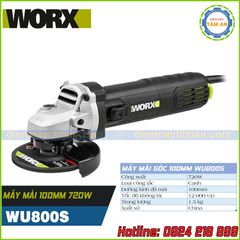 Máy mài góc 100mm 720W Worx Green WU800S