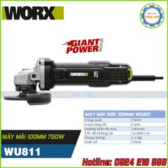 Máy mài góc 100MM 750W Worx Green WU811 Công tắc trượt