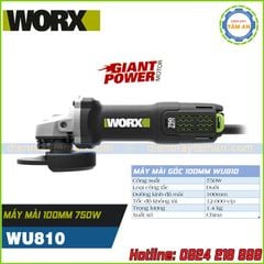 Máy mài góc 100mm 750W Worx green WU810