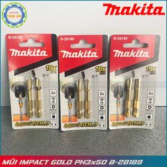 Bộ 02 mũi vặn vít IMPACT GOLD PH3x50MM makita B-28189