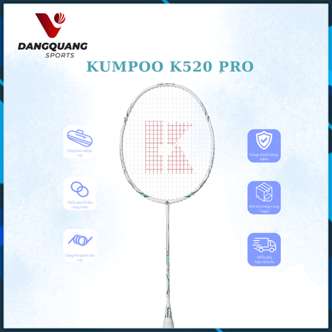 Vợt Cầu Lông Kumpoo Power Control K520 Pro Trắng Chính Hãng