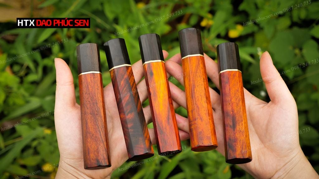 Cán dao Nhật bát giác gỗ mun, cẩm - CN07
