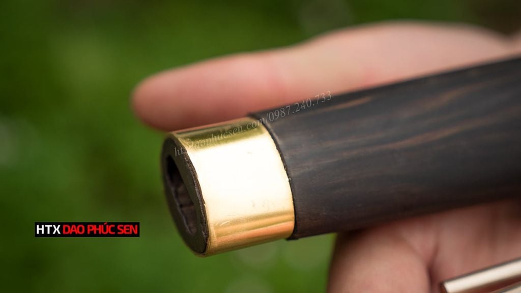 Cán dao bếp gỗ mun khâu đồng vàng - M1D DAO VIP CAO BẰNG