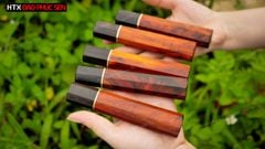 Cán dao Nhật bát giác gỗ mun, cẩm - CN07