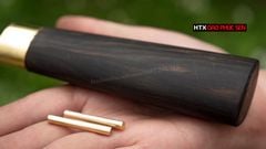 Cán dao bếp gỗ mun khâu đồng vàng - M1D DAO VIP CAO BẰNG