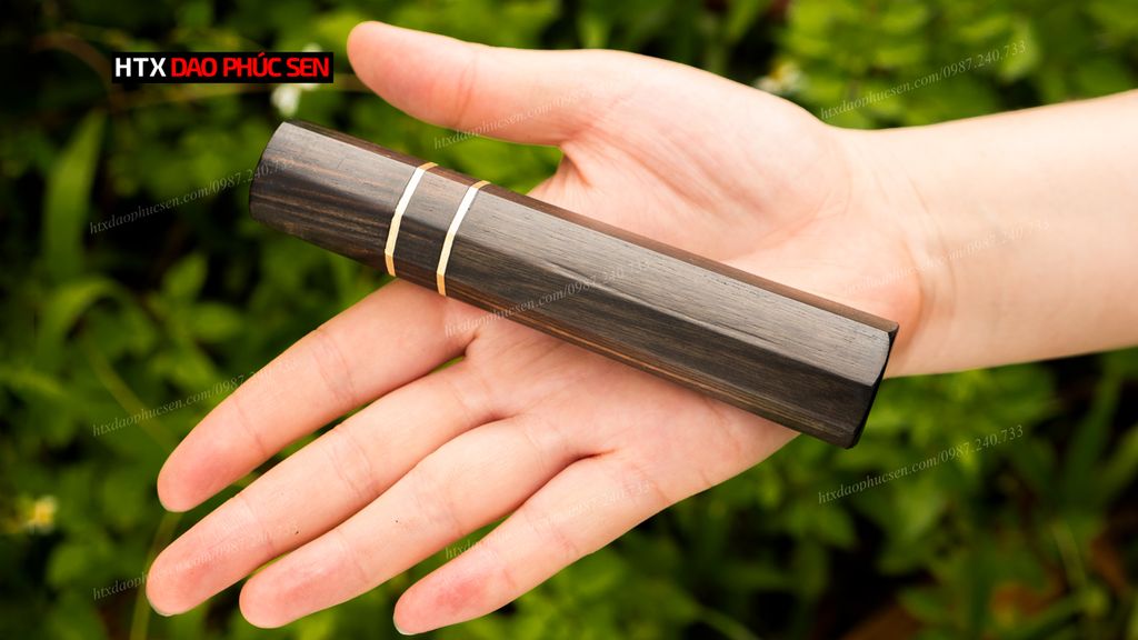 Cán dao Nhật bát giác gỗ mun - CN01