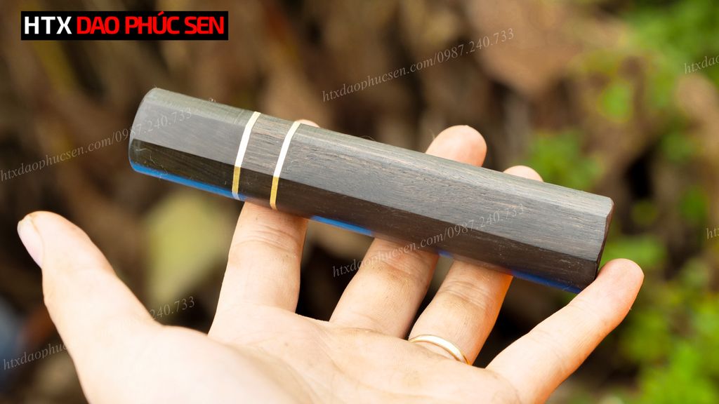 Cán dao Nhật bát giác gỗ mun - CN01