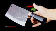 Dao chặt xương sắc bén - Thép nhíp ô tô - Cán mun khâu đồng - N10MDD / HTX DAO PHÚC SEN