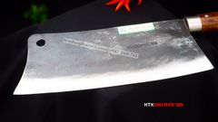 Dao chặt xương sắc bén - Thép nhíp ô tô - Cán tự nhiên khâu inox - N10 / DAO VIP - HTX DAO PHÚC SEN