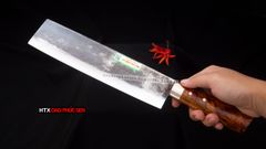 Dao chặt gà, chặt cây đa năng - Thép nhíp ô tô - Cán tự nhiên khâu inox - G07 /DAO VIP - HTX DAO PHÚC SEN