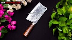 Dao chặt gà sắc bén - Thép nhíp ô tô - Cán cẩm khâu inox - N09 | DAO VIP - HTX DAO PHÚC SEN