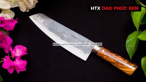 Dao thái lọc sắc bén - Thép nhíp ô tô - Cán cẩm khâu inox - N07 / HTX DAO PHÚC SEN