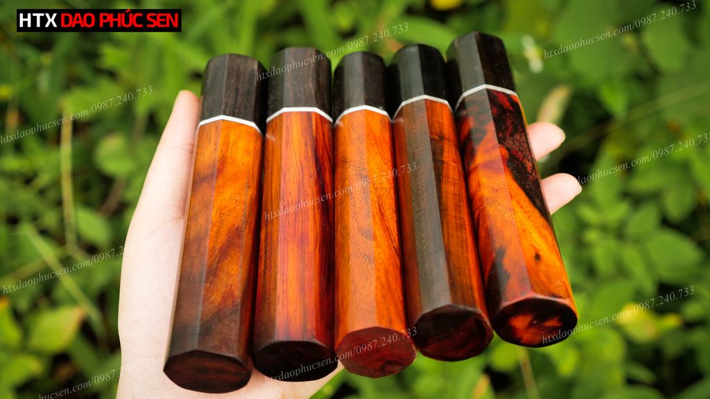 Cán dao Nhật bát giác gỗ mun, cẩm - CN08 DAO VIP CAO BẰNG