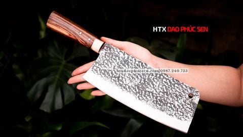 Dao chặt gà sắc bén -Thép nhíp ô tô - Cán cẩm khâu đồng - N09TDD / HTX DAO PHÚC SEN