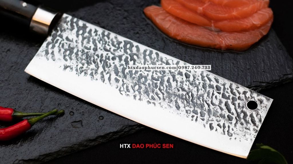 Dao thái thép nhíp dập hoa văn - G03TM | DAO VIP - HTX DAO PHÚC SEN