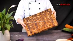 Thớt Gỗ Teak Cao Cấp - Chặt thái, Trang Trí - 40x28x2,5cm - DC03 | DAO VIP CAO BẰNG