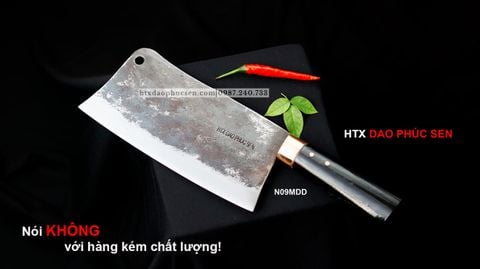 Dao chặt gà sắc bén -Thép nhíp ô tô - Cán mun khâu đồng - N09MDD / HTX DAO PHÚC SEN