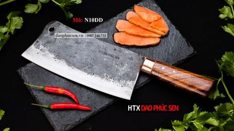 Dao chặt xương sắc bén - Thép nhíp ô tô - Cán cẩm khâu đồng - N10DD / HTX DAO PHÚC SEN